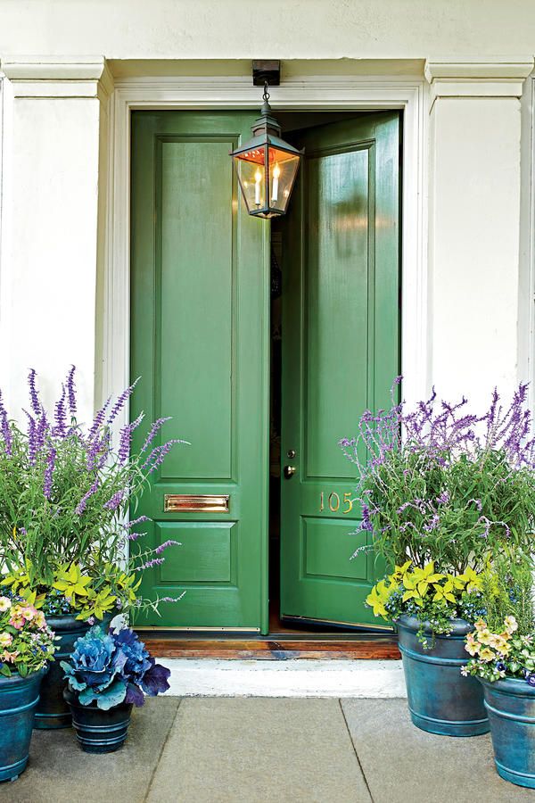 Paint your front door in a pretty, bright color.