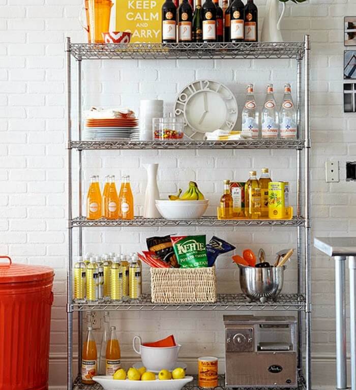 Kitchen Storage shelving.