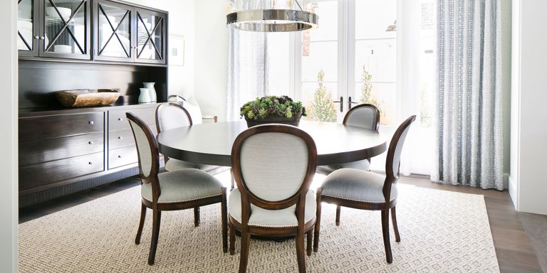 Dining room with round table.