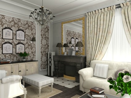 Formal living room design.
