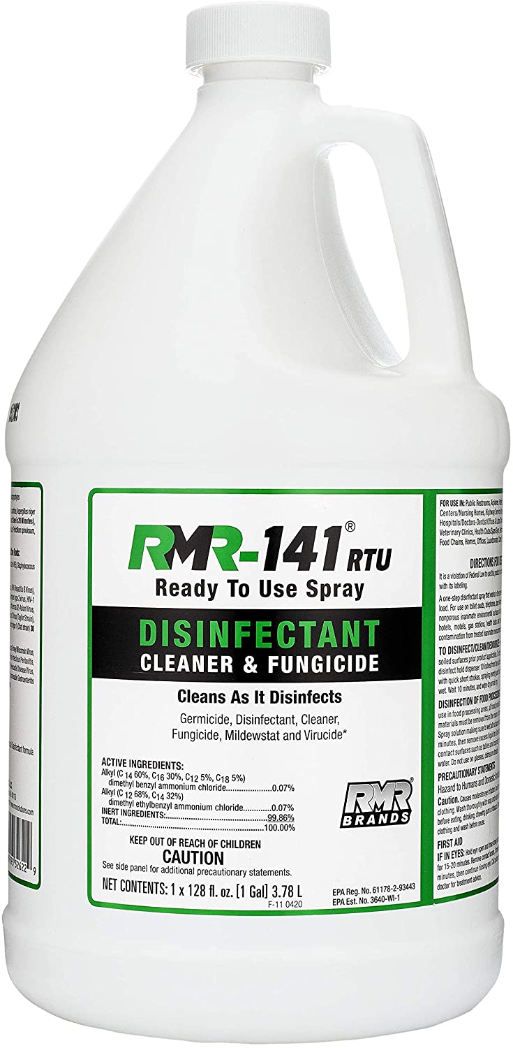 RMR-141 disinfectant and cleaner kills 99% of household bacteria and viruses.