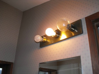 Funky bathroom lighting.