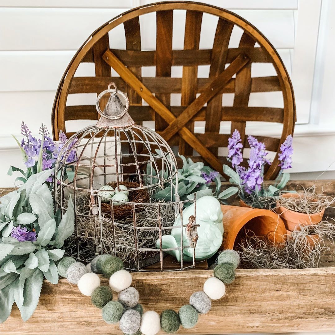 Farmhouse style vignette.