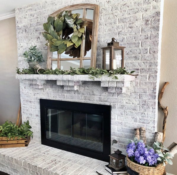 White washed brick gives you a farmhouse look.