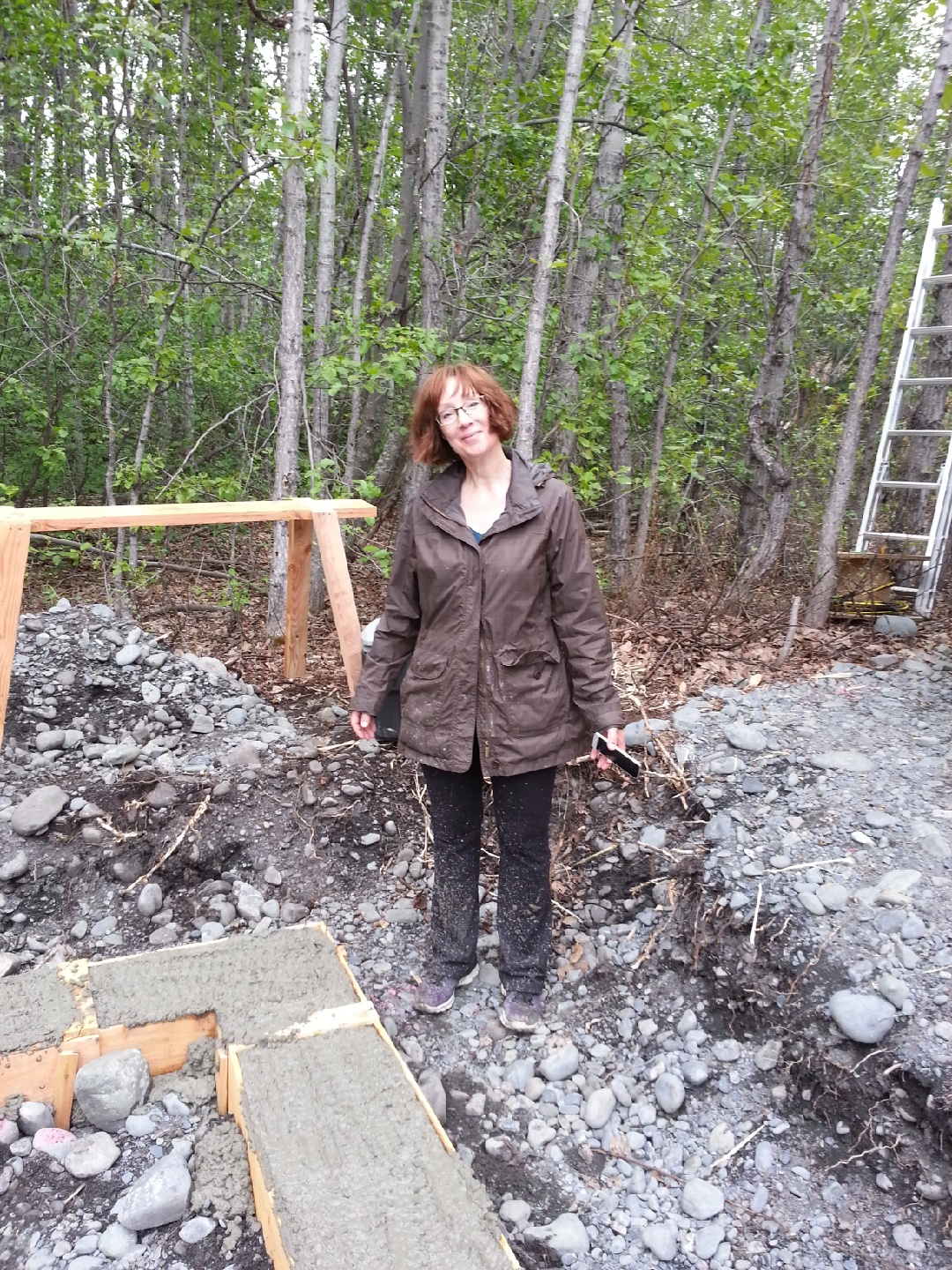 Pouring concrete footings for my Alaska cabin.