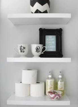 Contemporary styled open shelving.