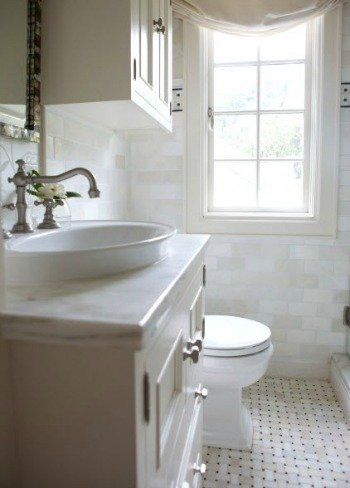 White bathroom with good natural light.