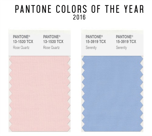 Pantone 2016 colors of the year swatches