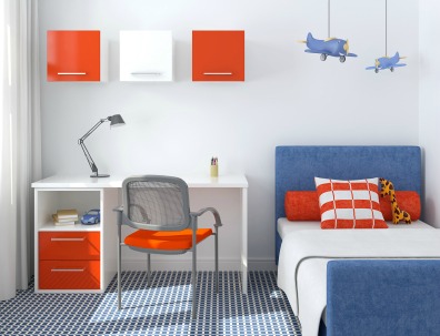 Complementary colored bedroom