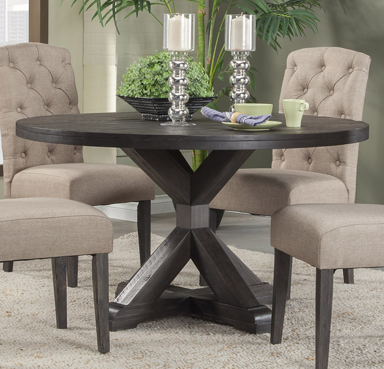 Home staged round table.