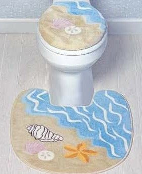 Fluffy toilet seat covers with matching bathroom mats are outdated.