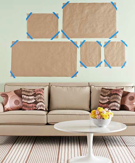 Making a wall grouping by using the first paper method.