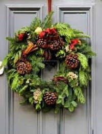 Stage your front door with a pretty holiday wreath.