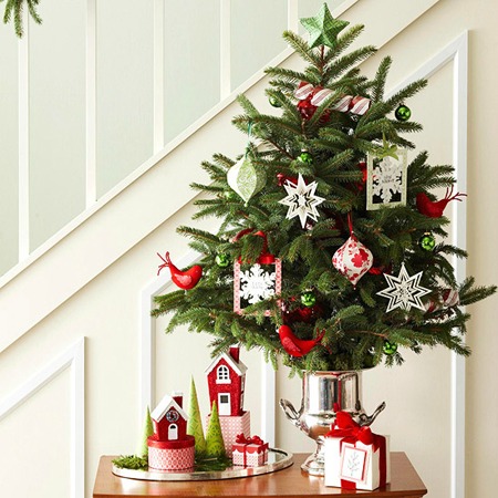 A tabletop Christmas tree will take up less space in a small room.