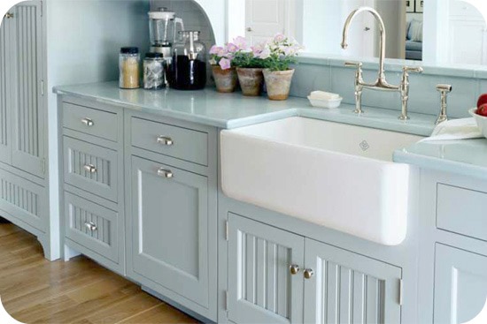 Beautiful farmhouse porcelain kitchen sink.