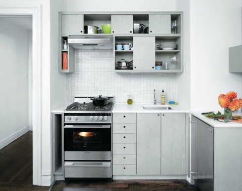 Use smaller appliances in a tiny kitchen.