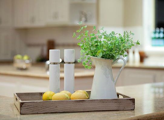 Staged Kitchen countertop. Staging the kitchen.