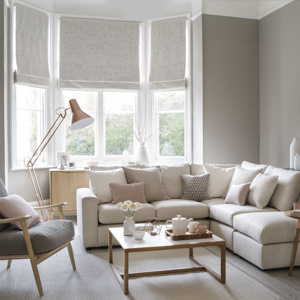 Small living room in a monotone color scheme.