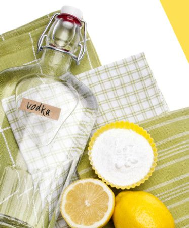 Lemon, baking soda and Vodka are natural and safe odor cleaners.