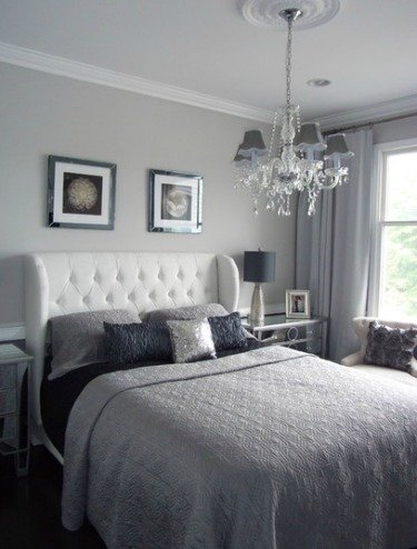 A beautiful neutral bedroom in gray.