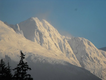Winter mountain scene in Alaska