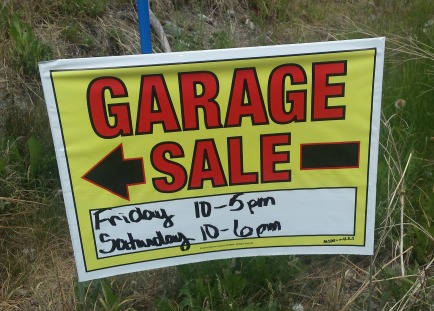 Garage sale sign.